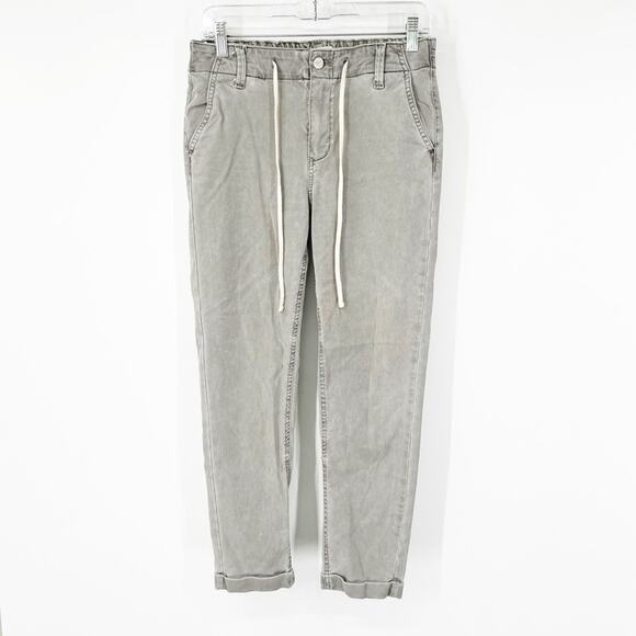 Paige Christy Drawstring High Waist Pants in Vintage Grey Cove - Picture 1 of 8